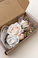 Fnize Champagne Corsage and Boutonniere Set for Bride Groom Bridesmaids Groom…
