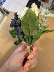 Ling’s Moment Bridal Bouquet & Matching Boutonniere Navy Blue Wedding Flowers