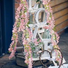 2 Pcs Wisteria Hanging Flowers Wisteria Flowers Vine Garland Wedding Arch Pink