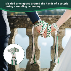 Gmwjinq Green Wedding Lasso Handfasting Cord for Wedding in Natural Cotton Lazos