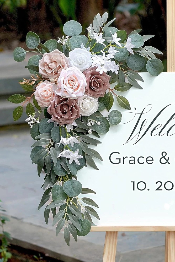 2 Pcs Wedding Arch Flowers Set Wedding Decor Garland Artificial Flower Swag