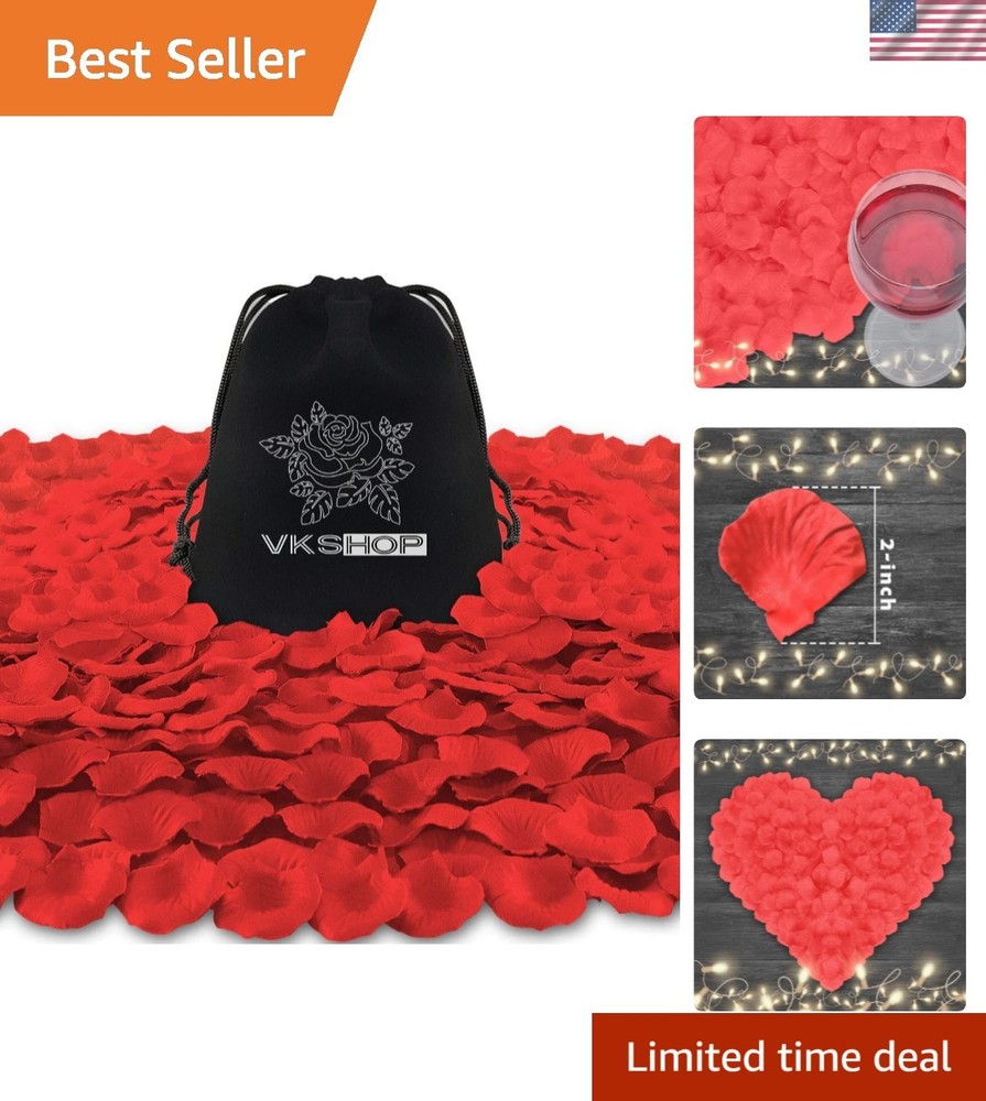 4500 Pack of Realistic Red Rose Petals for Romantic Occasions & Weddings