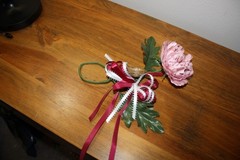 Set of 4 Handmade Pink-Burgandy Silk Flower Corsages