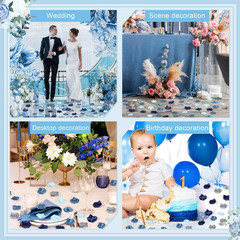 Tigeen 1200 Pcs French Dusty Blue Silk Rose Petals Artificial Flower Petals for