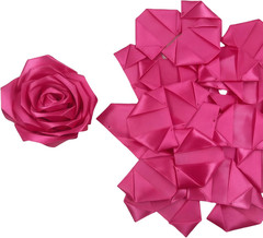 300Pcs Premade Satin Ribbon Rose Petals Half-Finished for Eternal Rose DIY Ramos