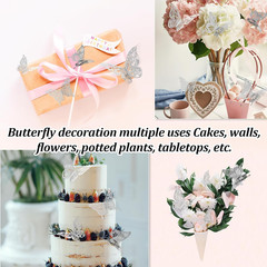 48Pcs Butterflies for Bouquets & Wall Decor – 4 Styles, 3 Sizes, Removable Butte