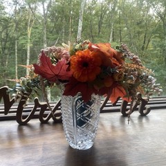Bridal Bouquet Exquisite Budget Handmade Faux Floral Lovely Fall Red/Orange Pink