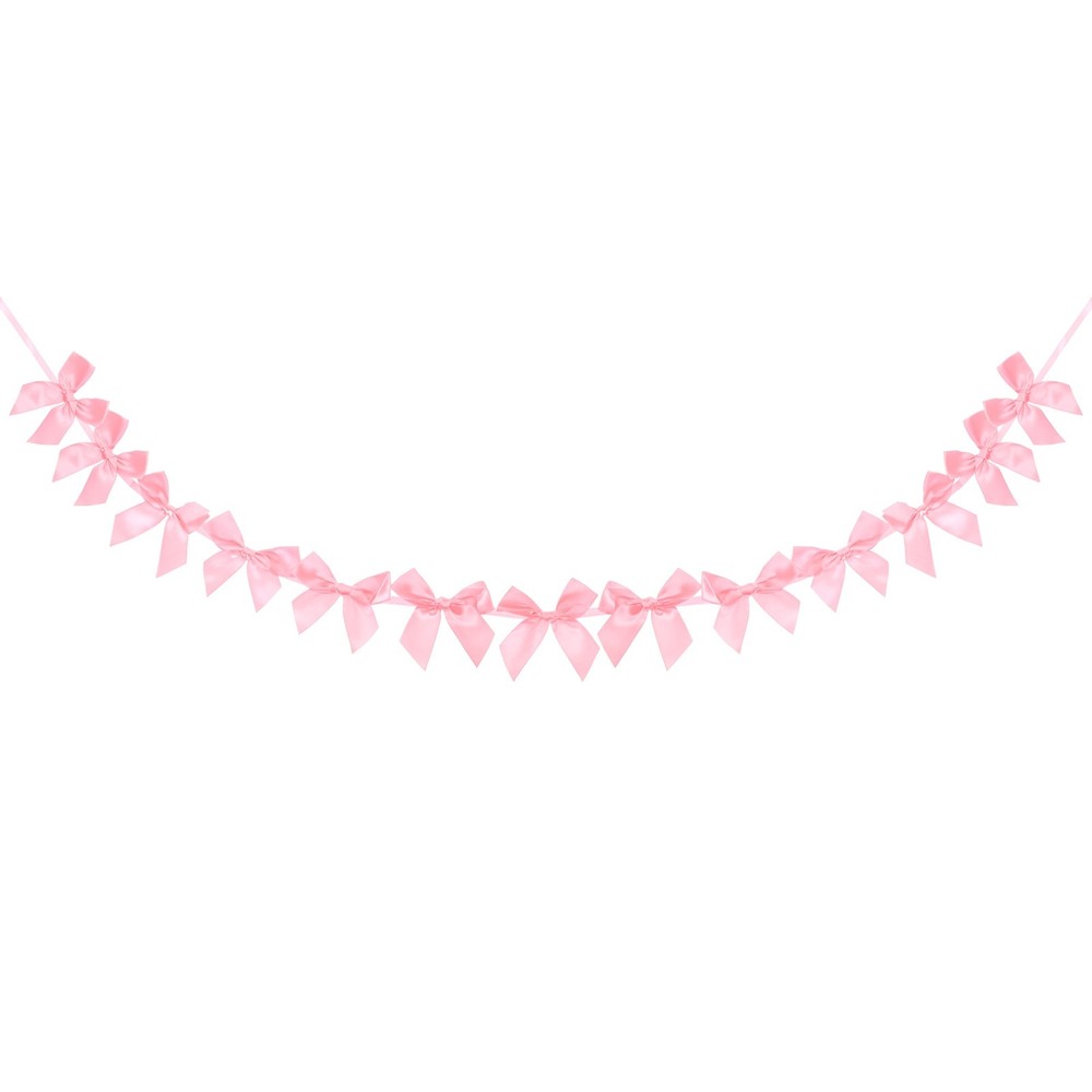 1 String of 13 PCS Peach Pink Bow Garland Banner Decoration Party Bow