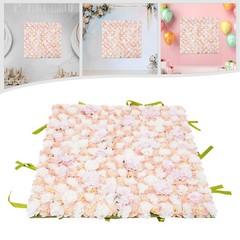 Artificial Flower Wall Panel Silk Rose Wall Mat Backdrop Wedding Holiday Decor