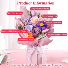 Jtoder Forever Flowers for Delivery, Preserved Flower Bouquets, Long A-Purple