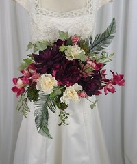 Boho Garden Succulent Faux Silk Wedding Bouquet