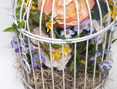 Wedding Decor Birdcages w/ Silk Flowers – Set Of 5