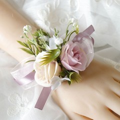 Wedding Bridesmaid Wrist Flowers Bracelet Brides Hand Fake for Wedding Supply