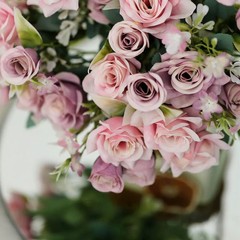 DUSTY ROSE 4 Bushes 12″ Silk Roses Artificial FLOWERS Bouquets Party Home