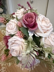Ling’s Moment 7 Inch Dusty Rose Wedding Bouquets for Bride, Bridesmaid’s Bouquet