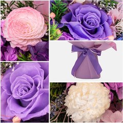 HUACHIPLUS Forever Rose Bouquets: Romantic Valentines Day Gifts for Lilac