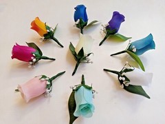 4″ Silk Rose Boutonniere Wedding Groom Best-Man Prom Corsage Anniversary Gala