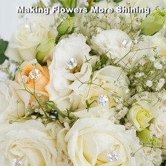 100Pcs 2.1 Inches Bouquet and Corsage Pins, Diamond Pins for Flowers with Rhines