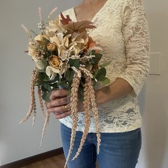 Bridal Wedding Bouquet Lovely Budget Handmade Faux Floral Champagne Yellow Pink