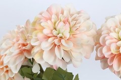 Pink Dahlia Artificial Flowers 5 Pcs Long Stem Silk Dahlia Champagne&pink