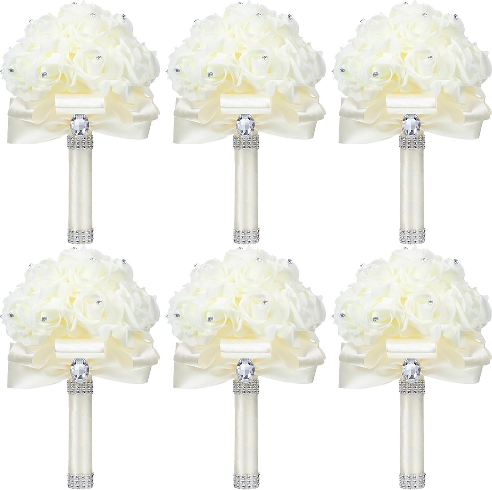 10 Pack Wedding Bouquets for Bride Roses Bridesmaid Bouquet Bridal Bouquet