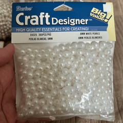 Lot Faux White Pearls String Garland and Loose Asst Sizes Crafting Wedding