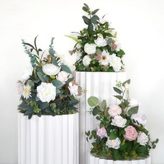 2pcs Light Blue Wedding Bouquet Silk Flower Decor LY009