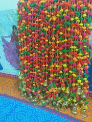 20 PC Multicolor Indian pom pom Christmas Wedding Decoration Mehndi functions