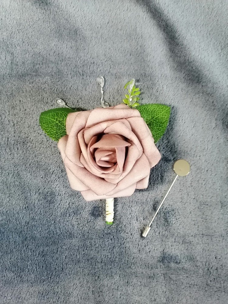 1PC Artificial Flowers Handmade Groom & Best Man Boutonniere for Wedding w/ Pin