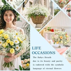 60 Pcs Babys Breath Artificial Flowers White Baby Breath Flowers Bulk,Real