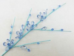 Floral Wire Garland Tree, Bridal Decor, Blue Faux Crystal Flowers, Cassiani 1302