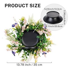 MOYEE Candle Holder Centerpieces for Tables,Candle Purple Trumpet Flower Wreath