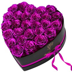 Krinzitt Forever Flowers, 27 Fresh Preserved Rose in 27 roses, Purple-27