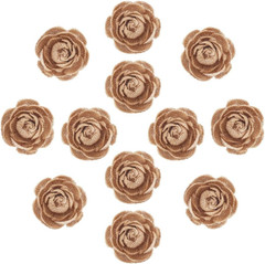12 Pieces Handmade Burlap Rose Flowers for Wedding tion DIY Craft Making