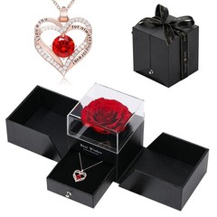 Yabesty Preserved Rose with Love Necklace Jewelry Gift Set, YSH03, Ysh03