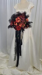 Deep Autumn Goth Faux Silk Bridal Bouquet