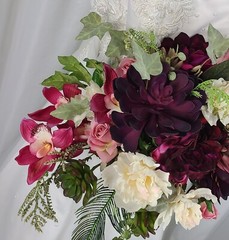 Boho Garden Succulent Faux Silk Wedding Bouquet