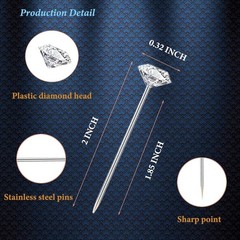 Rhinestone pins for embellishment of bridal bouquets