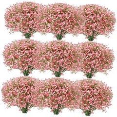 Pcs Baby Breath Artificial Flowers Bulk Artificial Baby Breath 50 Pink