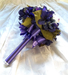 Wedding bouquet dark purple hydranges white rosebud men corsage boutonniere SALE