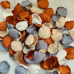 Dusty Blue, Terracotta Rose Petals for Western Wedding Decor, Flower Girl Petals