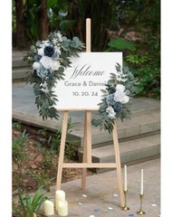 Dusty Blue Flower for Wedding Welcome Signs Decorations,