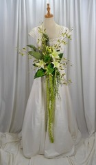 Green Tropics Boho Faux Silk Wedding Bouquet