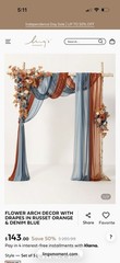 Ling’s Moment Wedding Decor Set, Russet Orange and Denim Blue