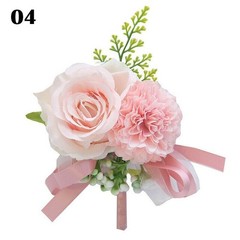 Wrist Flower Wedding Party Bridesmaid Groom Boutonniere Bride Gifts Rose Corsage