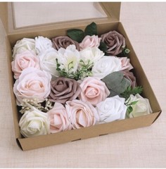 Artificial Flower 20 PCS Mixed Color Roses for DIY Wedding Bouquets Centerpiece