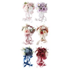 Bridal Bouquet Ornament Artificial Rose Flowers for Ceremony Outdoor Party
