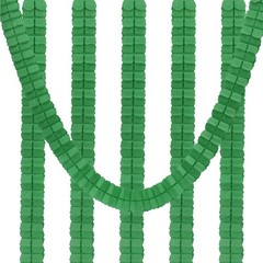6Pcs 9.8ft Four-Leaf Paper Flower Garland Hanging Streamers Dark Green