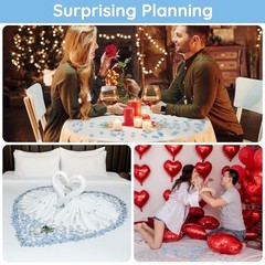 Fake Flower Petals Pieces Silk Rose Petals Wedding Aisle Scatter 300 Blue
