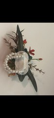 Teal Rust Orange Floral Wrist Corsage Wedding Formal